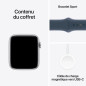 Apple Watch SE GPS - 44mm - Boîtier Silver Aluminium - Bracelet Storm Blue Sport Band - M/L