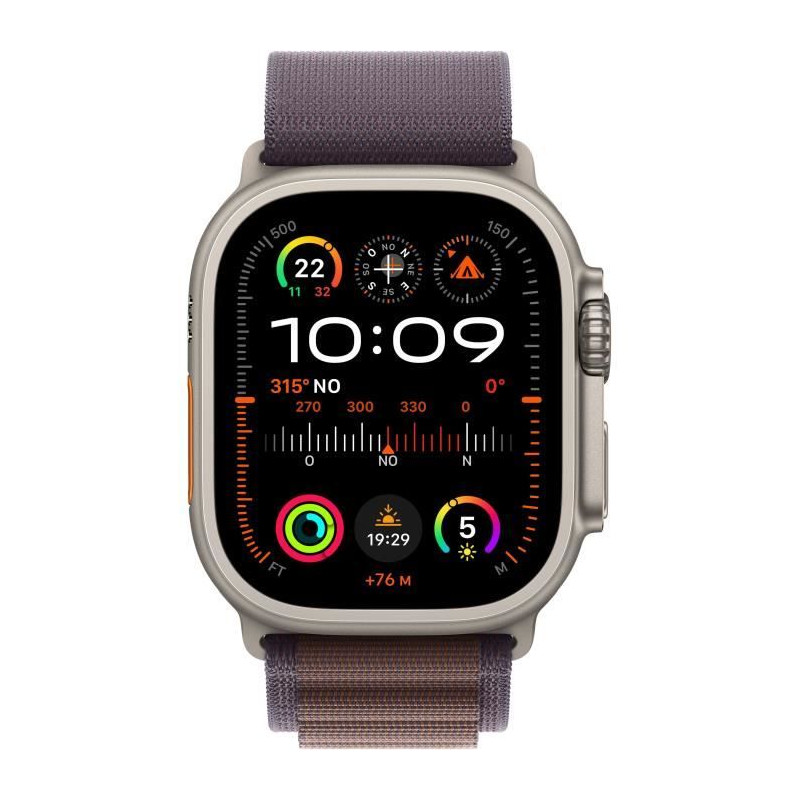 Apple Watch Ultra 2 GPS + Cellular- 49mm - Boîtier Titanium - Bracelet Indigo Alpine Loop - Large