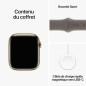 Apple Watch Series 9 GPS + Cellular - 45mm - Boîtier Acier Or - Bracelet Clay Sport Band - S/M