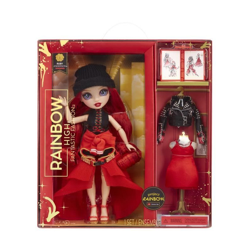 Rainbow High Tentpole PR Theme Doll - RED - 1 robe de Gala et 1 tenue