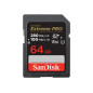Carte mémoire SD SanDisk Extreme Pro SDXC UHS II U3 Class10 64 Go