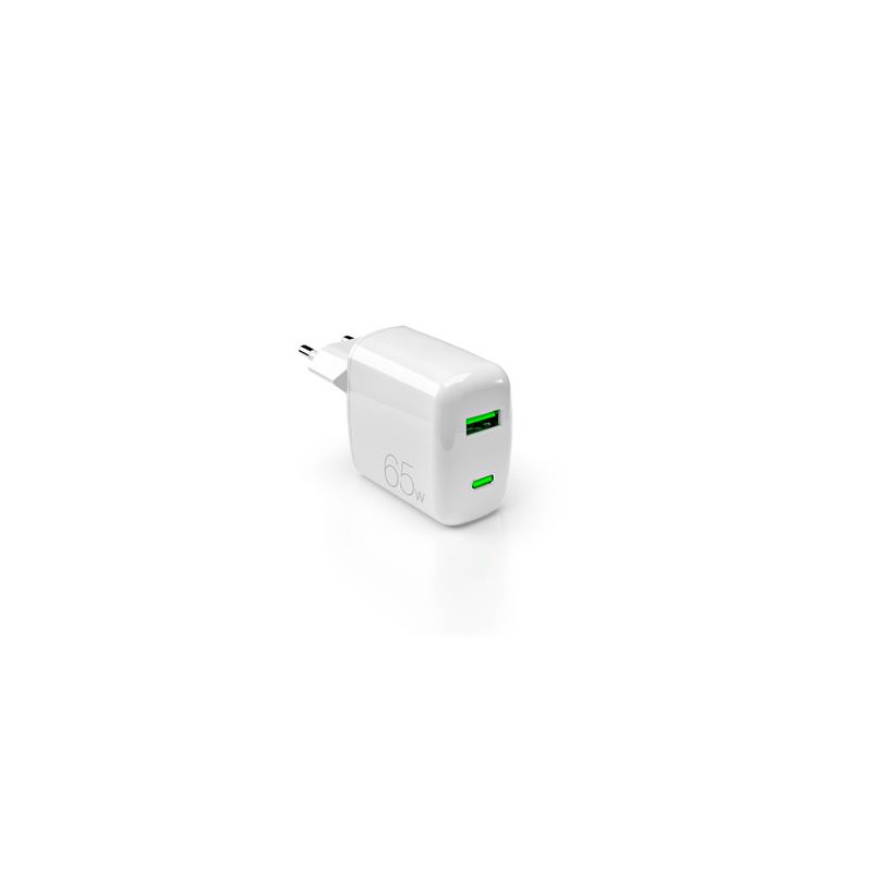 Chargeur pour téléphone mobile Puro Bloc secteur MiniPro USB A + USB C 65W Blanc