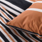 Parure de lit 2 personnes -TODAY - 240x200 cm - 100% Coton - Orange, Noir et Blanc