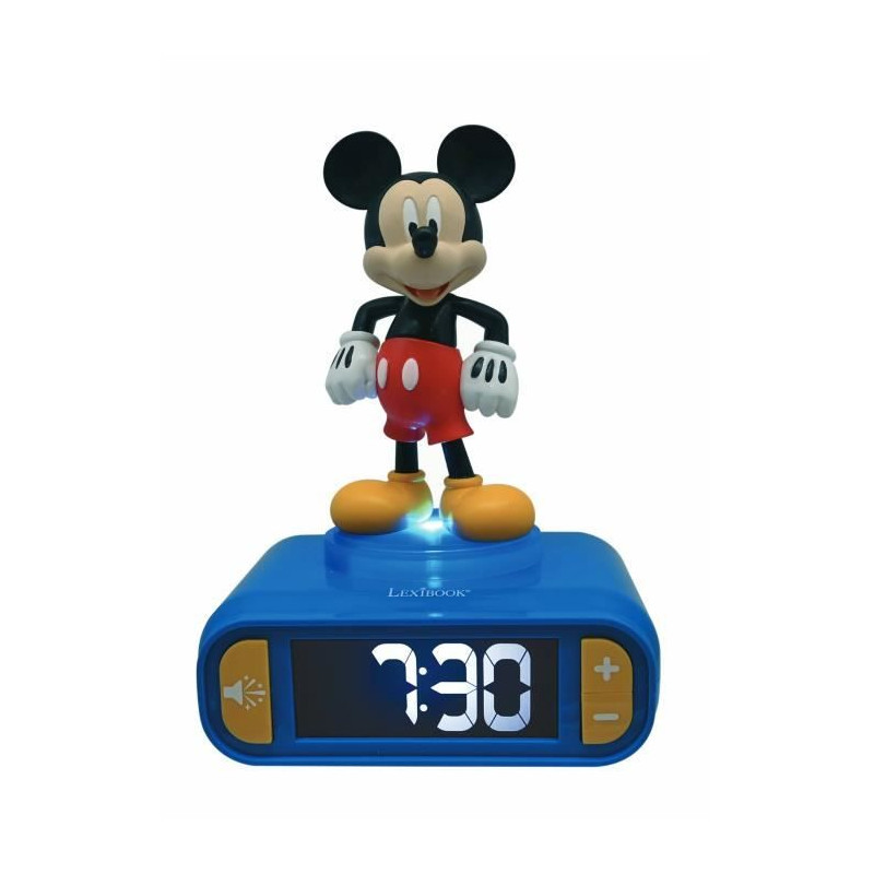 Réveil digital avec veilleuse lumineuse Mickey en 3D et effets sonores