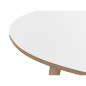 NARVIK Table basse ovale style scandinave blanc brillant avec pieds en bois - L 110 x l 55 cm