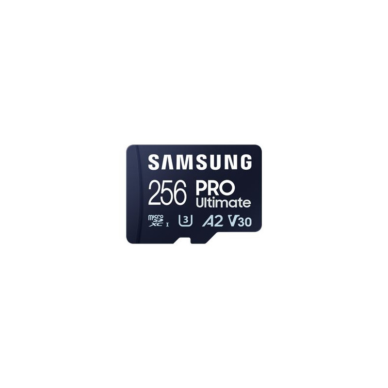 Carte mémoire Micro SD Samsung Pro Ultimate UHS I 256 Go Bleu et Blanc