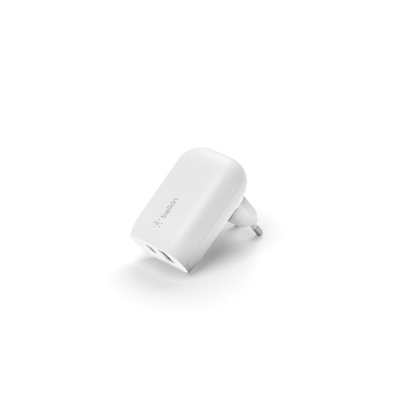 Chargeur secteur Belkin Boost double port USB C avec PPS 37 W Blanc