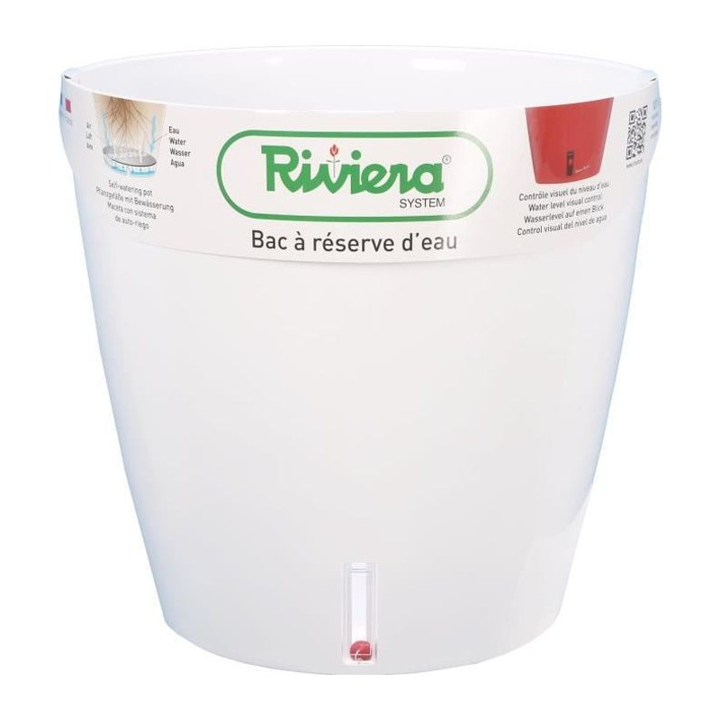 RIVIERA Bac a réserve d'eau - Rond - Ø 36 x H 33 cm - Blanc
