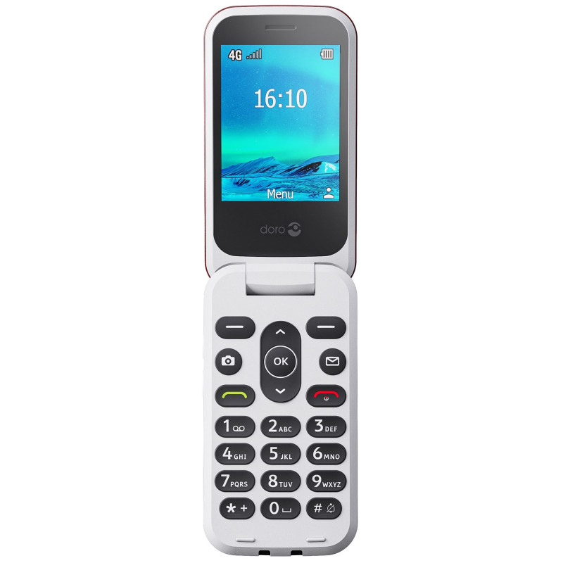 Téléphone portable à clapet séniors Doro 1880 2,8" Micro SIM Rouge