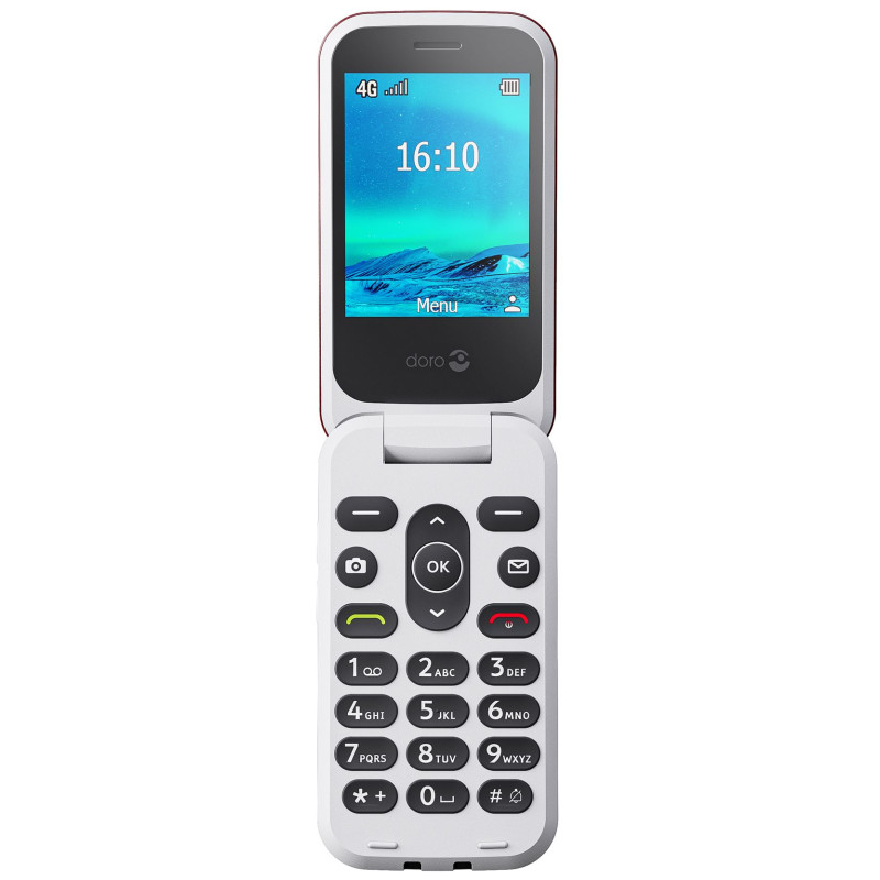 Téléphone portable à clapet séniors Doro 2880 2,8" Micro SIM Rouge