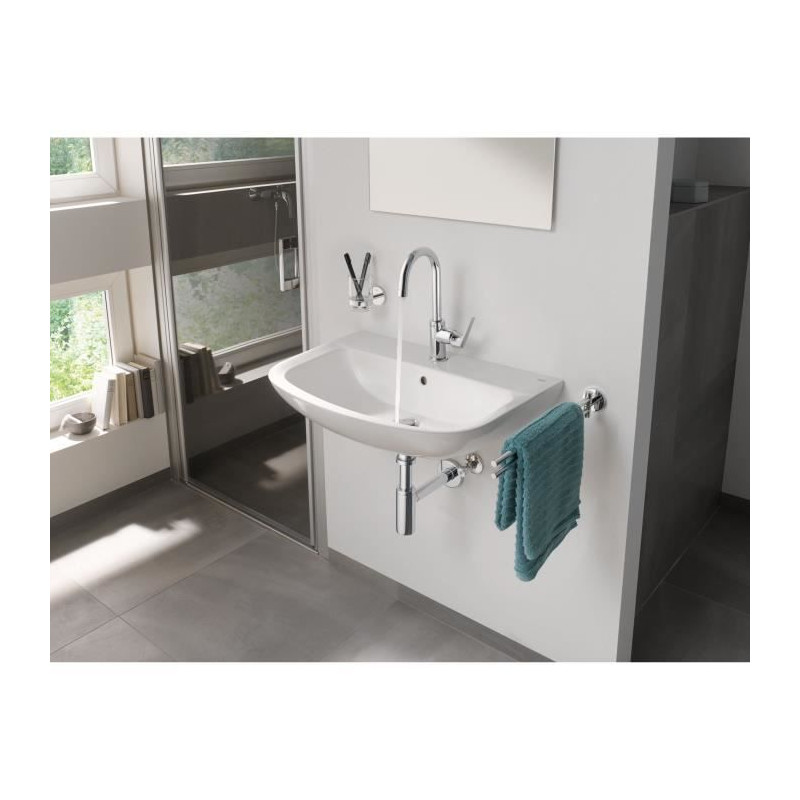 Robinet salle de bains - GROHE Start Flow - Mitigeur monocommande - Taille L - Chromé - Economie d'eau - 23811000