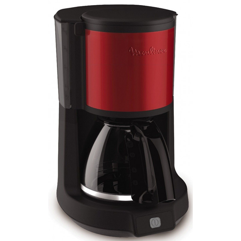 Moulinex Subito 4 Select FG370D11 - Cafetière - 15 tasses - Rouge bordeaux/Acier inoxydable