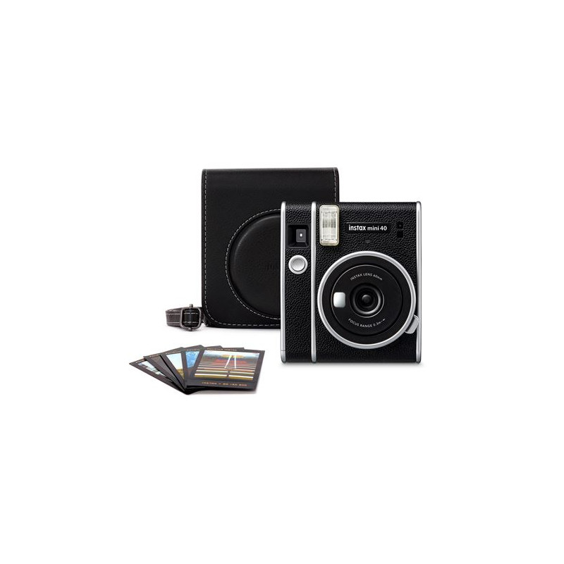 Appareil photo instantané Fujifilm Instax Mini 40 Noir + Pack de 10 films + Etui de protection Noir