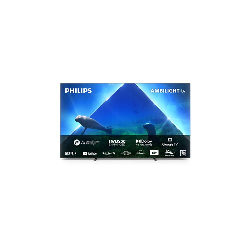 TV OLED Philips 77OLED848 194 cm Ambilight 4K UHD 120HZ Smart TV 2023 Chrome satiné