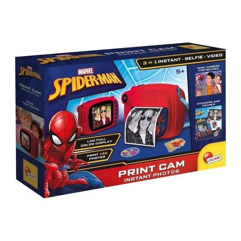 Appareil photo Spider Man a impression immédiate - Spider Man print cam - LISCIANI