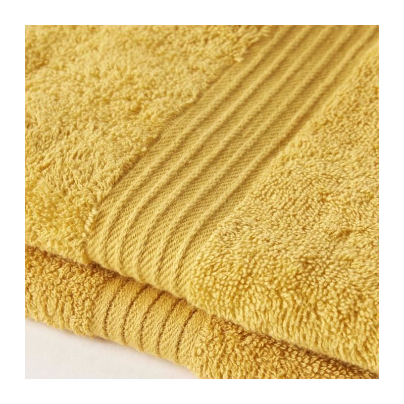 TODAY Essential - Lot de 2 serviettes de toilette 50x90 cm 100% Coton coloris ocre