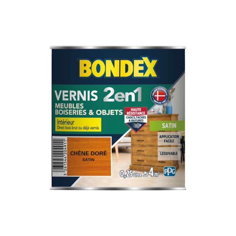 BONDEX VERNIS CHENE DORE SATIN 250ML BONDEX - 420491
