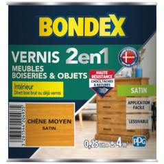 BONDEX VERNIS CHENE MOYEN SATIN 250ML BONDEX - 420493