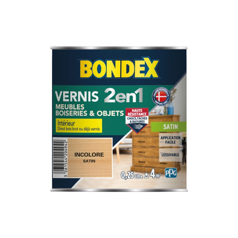 BONDEX VERNIS INCOLORE SATIN 250ML BONDEX - 342084