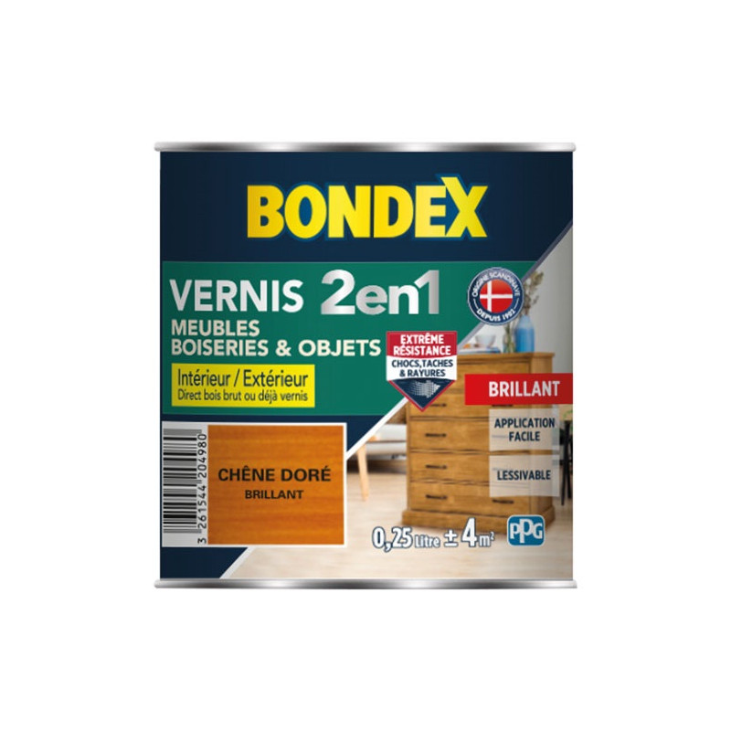 VERNIS CHENE DORE BRILLANT 250ML BONDEX - 420498