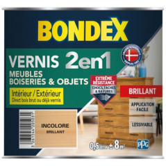BONDEX VERNIS INCOLORE BRILLANT 500ML BONDEX - 342089