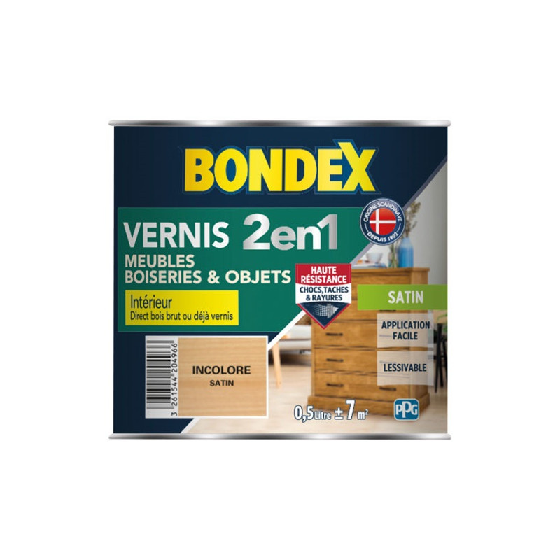 BONDEX VERNIS INCOLORE SATIN 500ML BONDEX - 342094