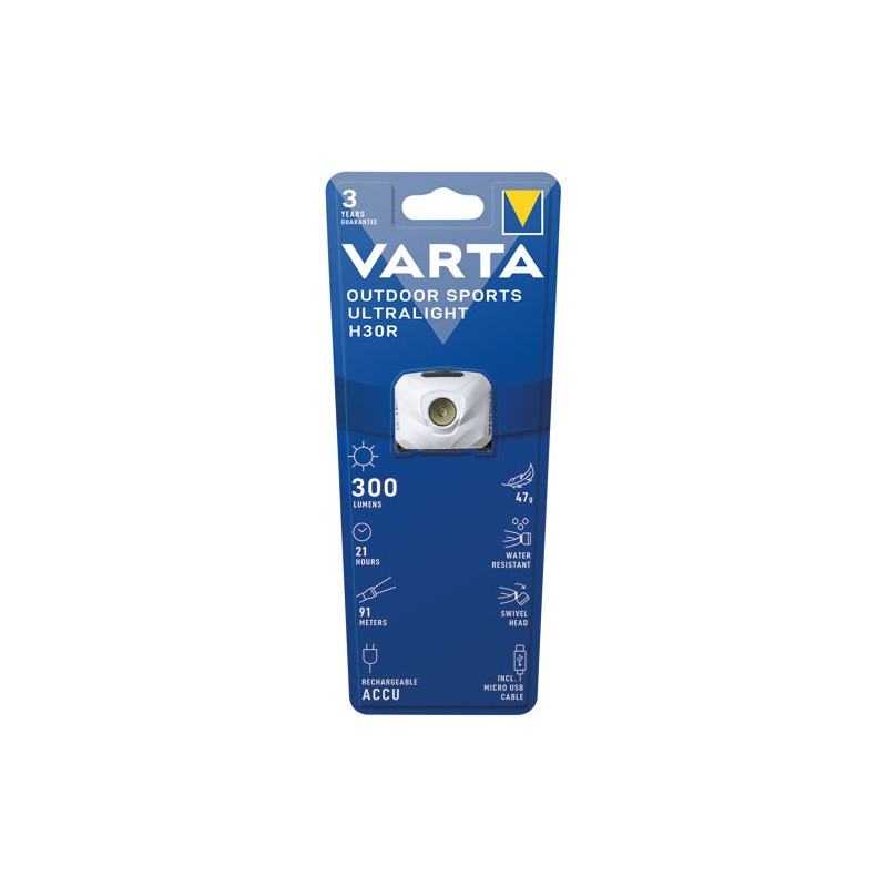 Varta FRONTALE SPORTS ULTRALIGHT H30R BLANC VARTA - 18631101401