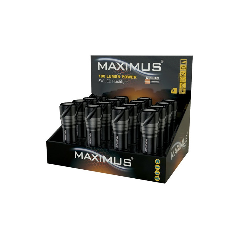 MAXIMUS LAMPE TORCHE MAXIMUS 3W PRESENTOIR X16 MAXIMUS - M-FL-009-D16-DU