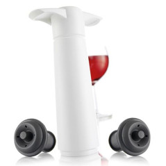 VACUVIN Pompe blanche + 2 bouchons - Wine Saver White Giftpack (1 pump, 2 Stopp VACUVIN - 09812606