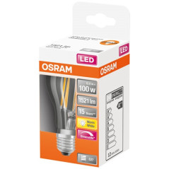 OSRAM OSRAM Ampoule LED Standard clair filament variable 12W100 E27 chaud