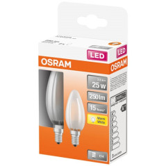 OSRAM OSRAM BTE2 Ampoule LED Flamme verre depoli 2,5W25 E14 chaud