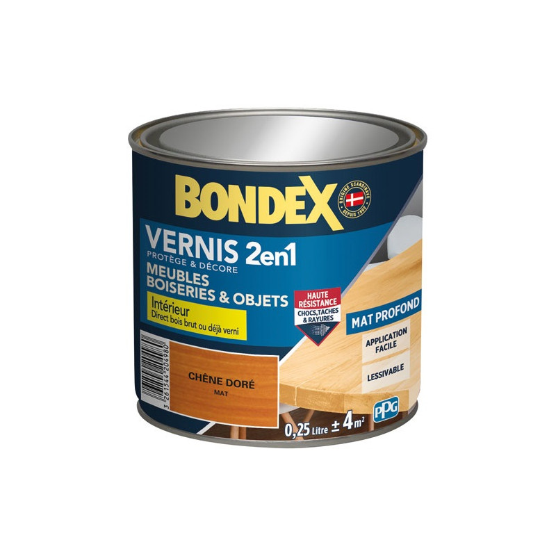 BONDEX VERNIS CHENE DORE MAT 250ML BONDEX - 446432
