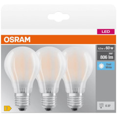 OSRAM LED STANDARD CLAIR E27 6.5W FROID X3 OSRAM - 4058075592452