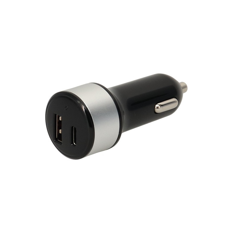 ERARD Chargeur 2 USB A/C F - sur allume-cigare - 5V/2.4A + 5V/3A - noir et gr ERARD - 728318