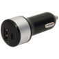 Chargeur 2 USB A/C F - sur allume-cigare - 5V/2.4A + 5V/3A - noir et gr ERARD - 728318