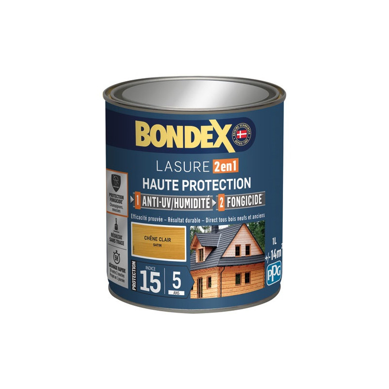 BONDEX BONDEX LASURE 2EN1 IND 15 5ANS 1L CH.C BONDEX - 439095