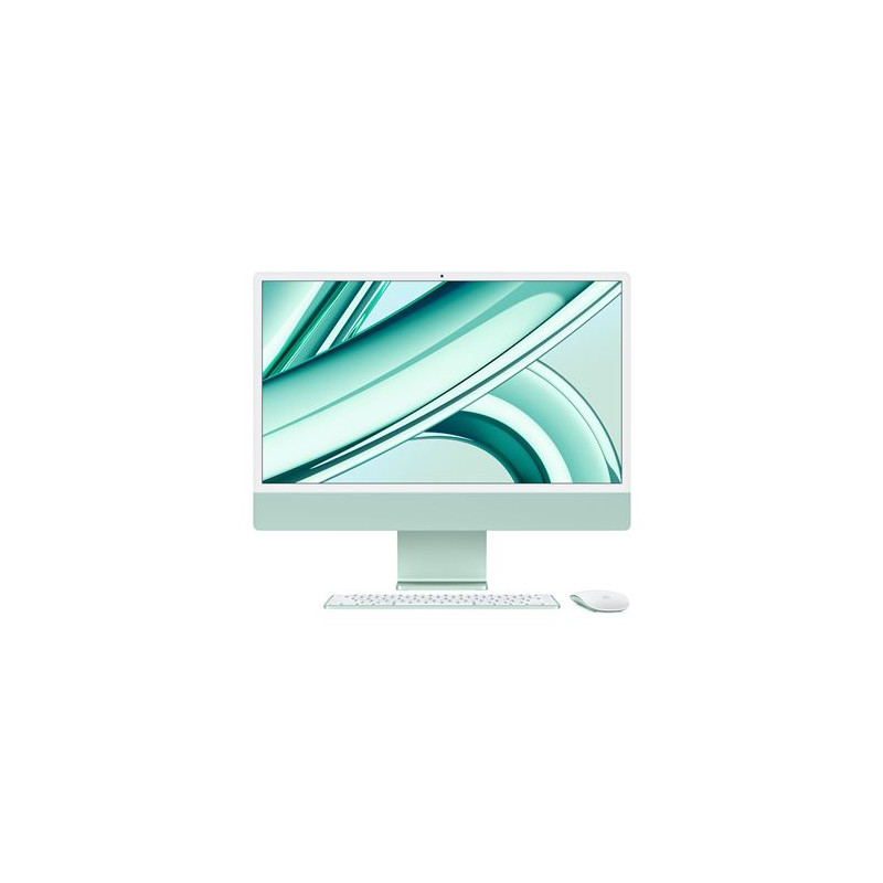 Apple iMac 24" écran rétina 4,5K 256 Go SSD 8 Go RAM Puce M3 CPU 8 cœurs GPU 8 cœurs Vert Nouveau