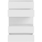 Commode CHELSEA 5 tiroirs - 77,2 cm - Décor blanc mat