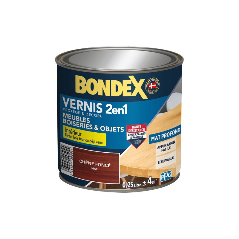 BONDEX VERNIS CHENE FONCE MAT 250ML BONDEX - 446433