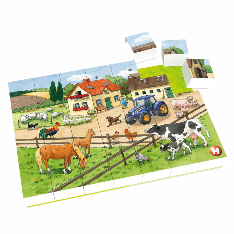 Hubelino Block Puzzle Life on the Farm, 35st. 410184