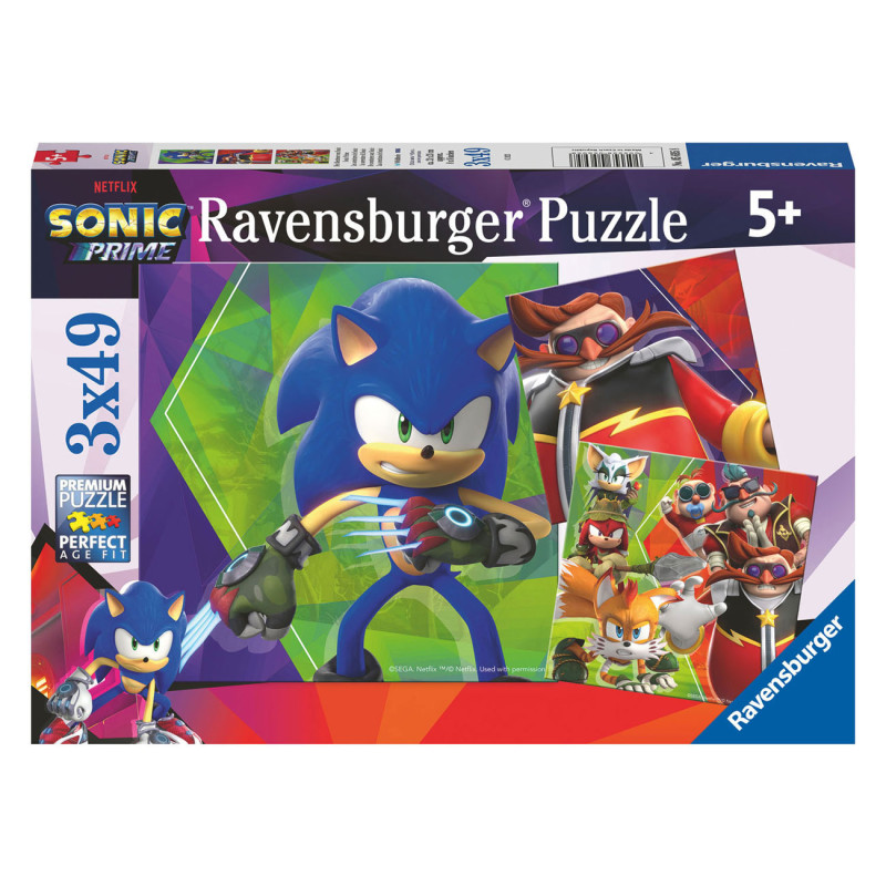 Ravensburger - Sonic Prime Jigsaw Puzzle, 3x49pcs. 56958