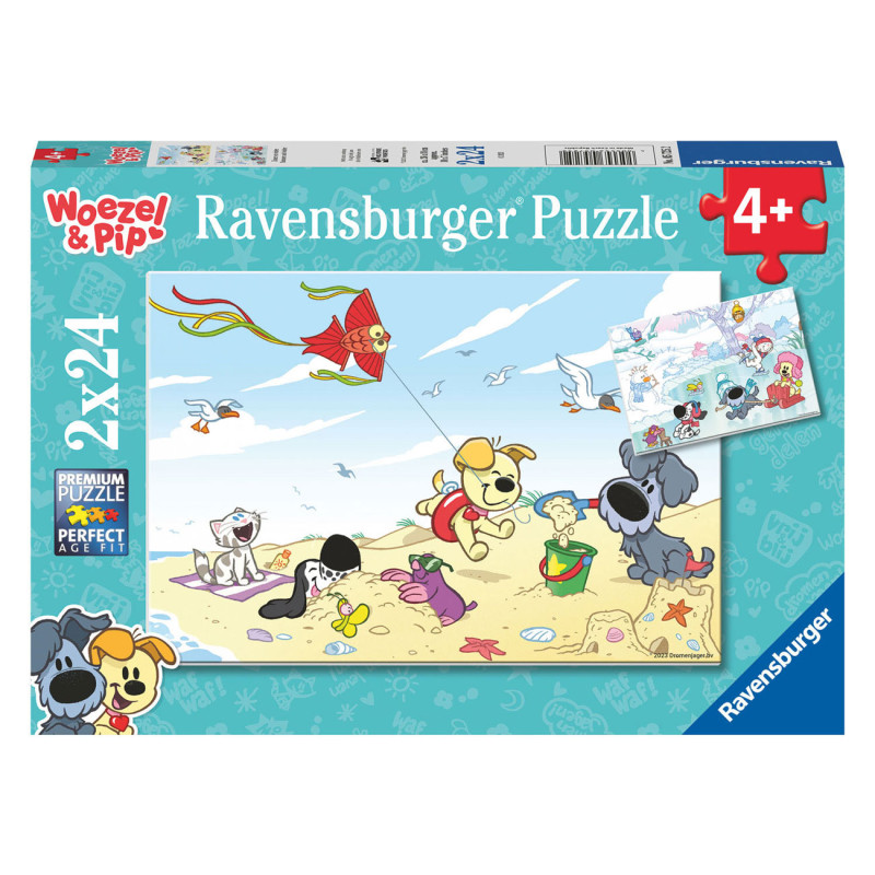 Ravensburger - Woezel & Pip Summer and Winter Jigsaw Puzzle, 2x24 pcs. 57252