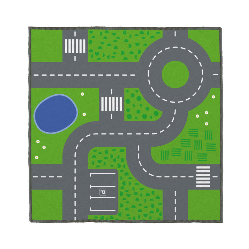 Achoka - Play mat Traffic roads, 100x100cm 13112-E3