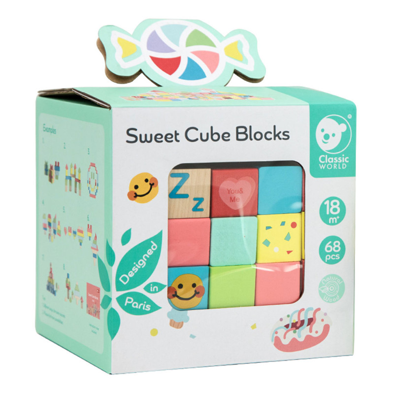 Classic World Wooden Sweet Cube Building Blocks 20128