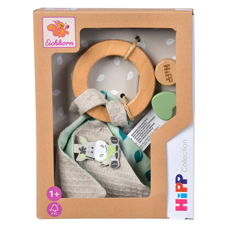 Eichhorn Baby HIPP Wooden Teether with Cuddle Cloth 100005871