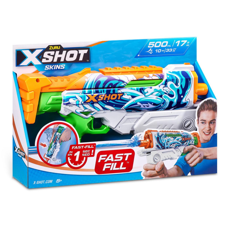 ZURU X-Shot Water Gun Fast Fill Skins Hyperload, 500ml 11854