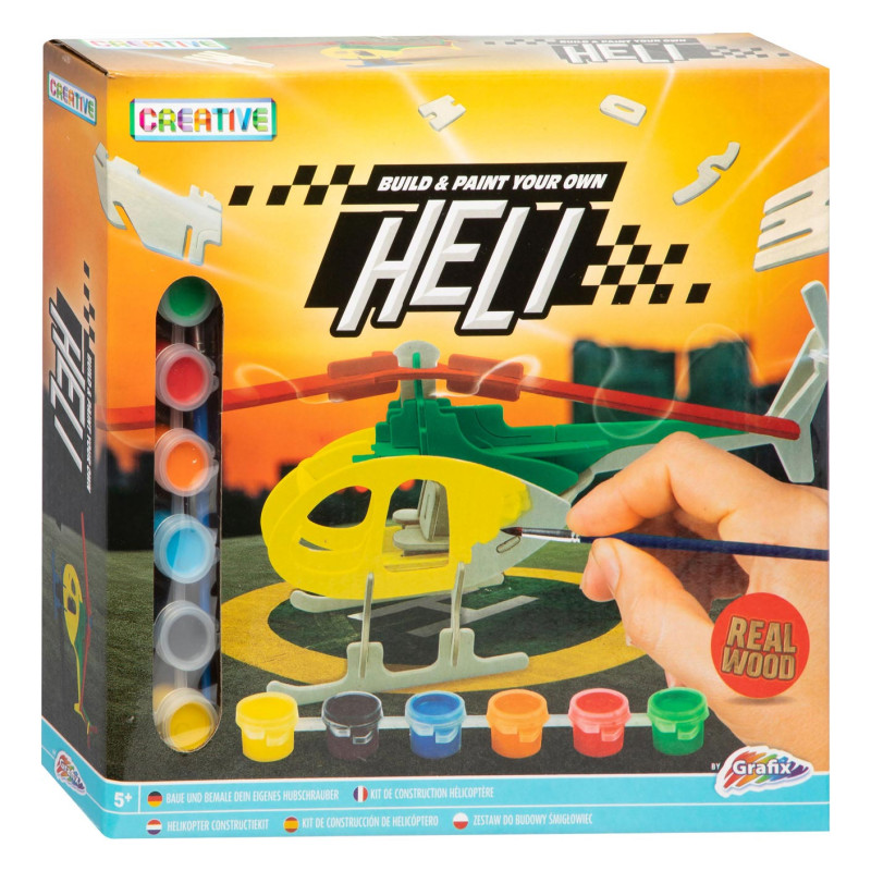 Grafix - Wooden Building and Painting Kit - Helicopter 200046