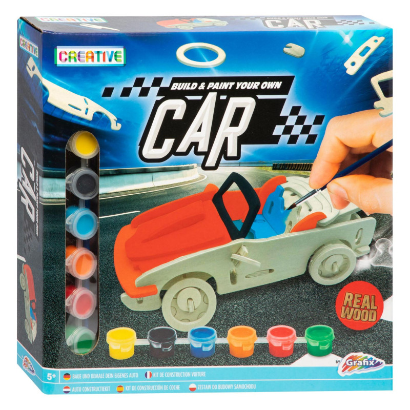 Grafix - Wooden Building and Painting Kit - Car 200045