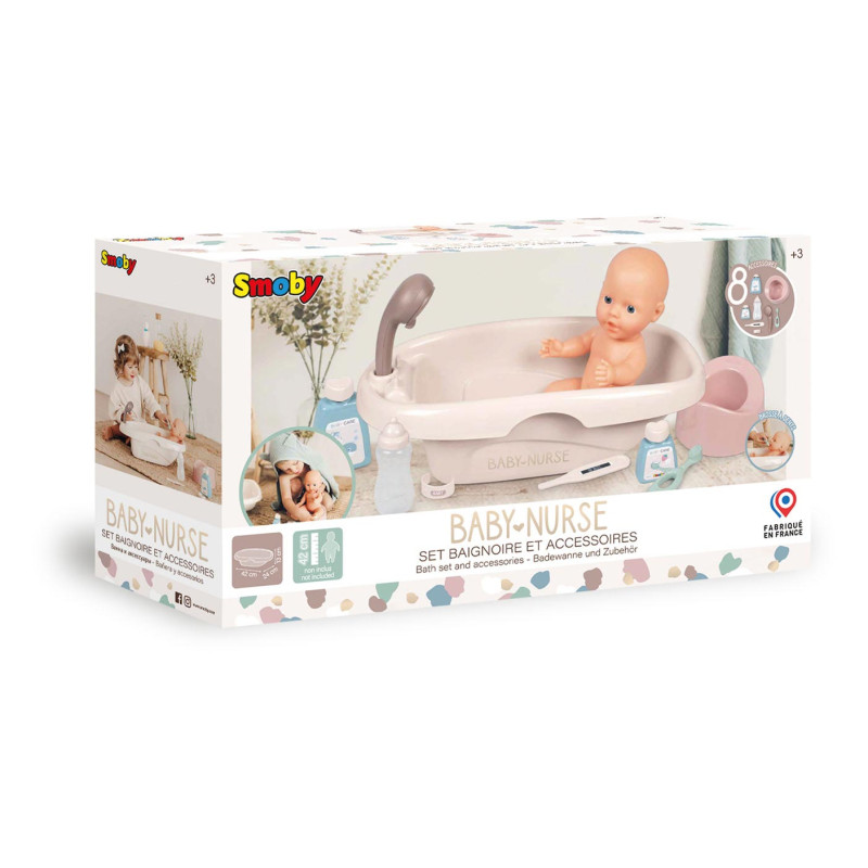 Smoby Baby Nurse Bath with Accessories, 8dlg. 220366