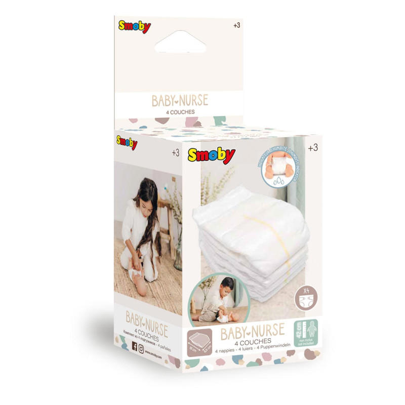 Smoby Baby Nurse Diapers, 4pcs. 220365